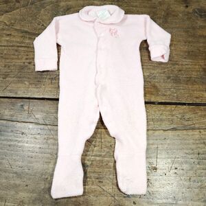 Vintage Toddle Time Girls Sz 1/2 Romper Baby Pink JC Penney One Piece 14-18lbs
